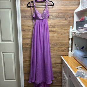 Deb Lavender Backless Prom Dress
